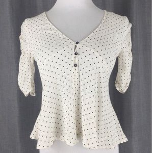Zara polka dot peplum blouse